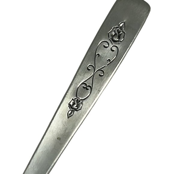 VTG International Stainless Spanish Rose Tablespoon Serving Spoon Flatware 8.25" - Picture 5 of 6